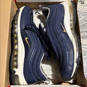 Nike Air Max 97 “Midnight Navy Metallic Gold” Midnight Blue with Gold Swoosh